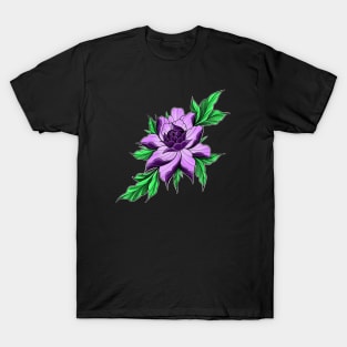 Purple Peony Flower T-Shirt